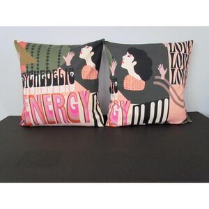 Psychadelic Pillows Boho Figural 70s Motif Good Vibes Handmade